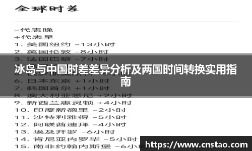 冰岛与中国时差差异分析及两国时间转换实用指南